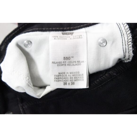 Levis 550 Black Denim Jeans 36x36 Relaxed Fit - Picture 4 of 5